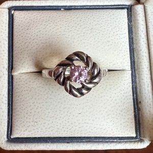 Sterling Silver Pink Gemstone Ring